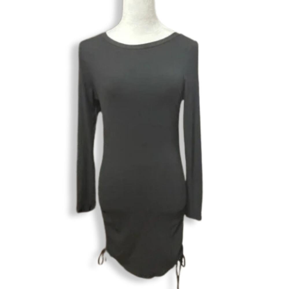 Steve Madden Crush Sheath Mini Dress Adjustable Side Cinch Black Women's M NWT